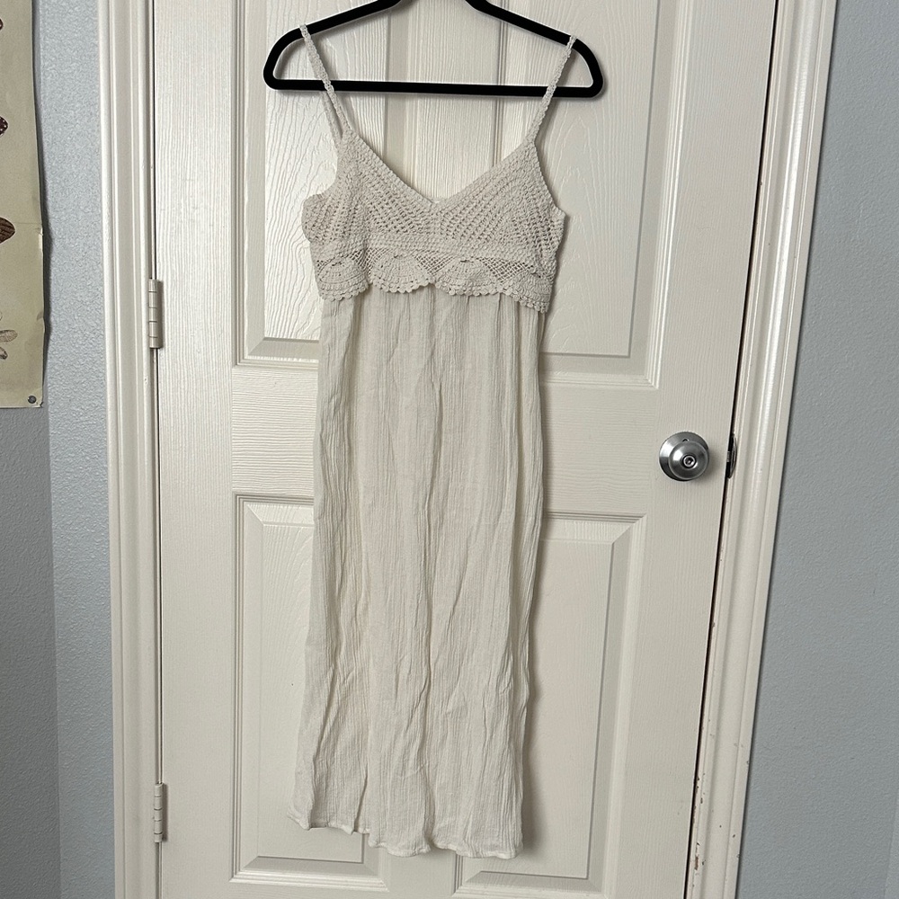 Cream Crochet Maxi Dress